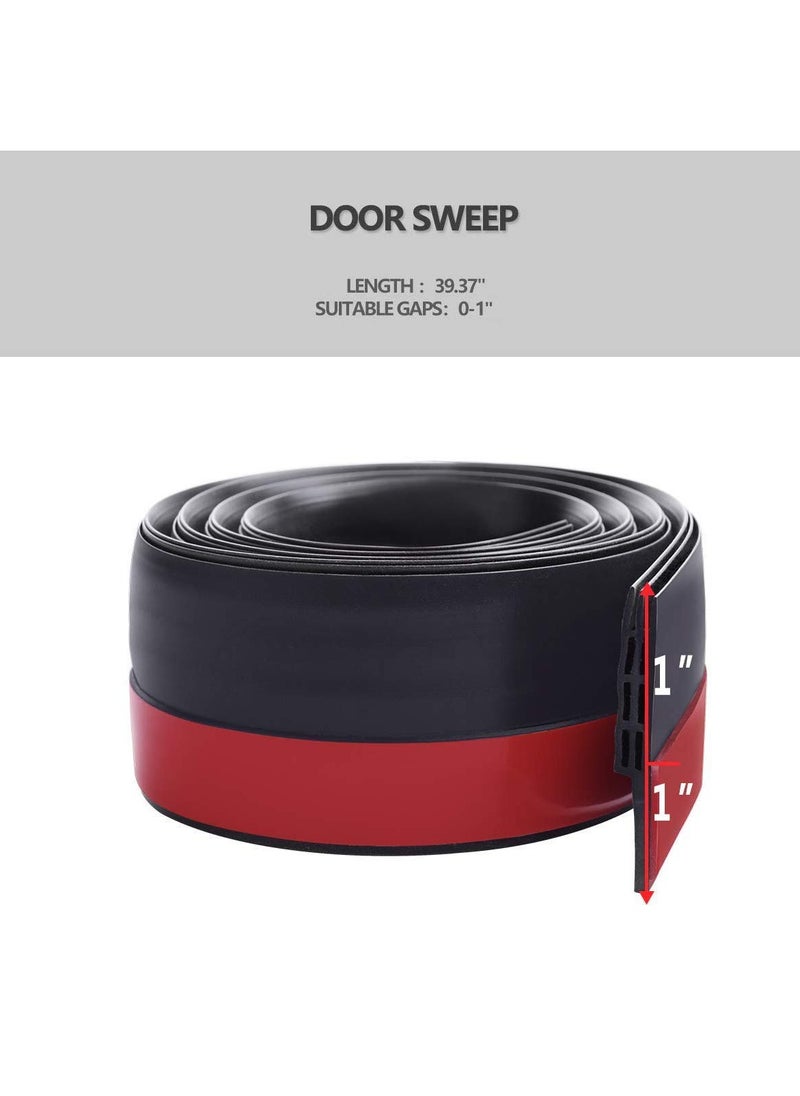 Najwa Door Draft Stopper Under Door Seal for Exterior/Interior Doors, Door Sweep, Soundproof Door Bottom Weather Stripping, 2 Inch W x 39 Inch L, Brown  - Image 5