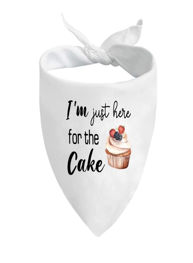 JXGZSO 1 Piece I'm Just Here for The Cake Funny Dog Wedding Bandana Engagement Announcement Gift (for The Cake D) - Image 1