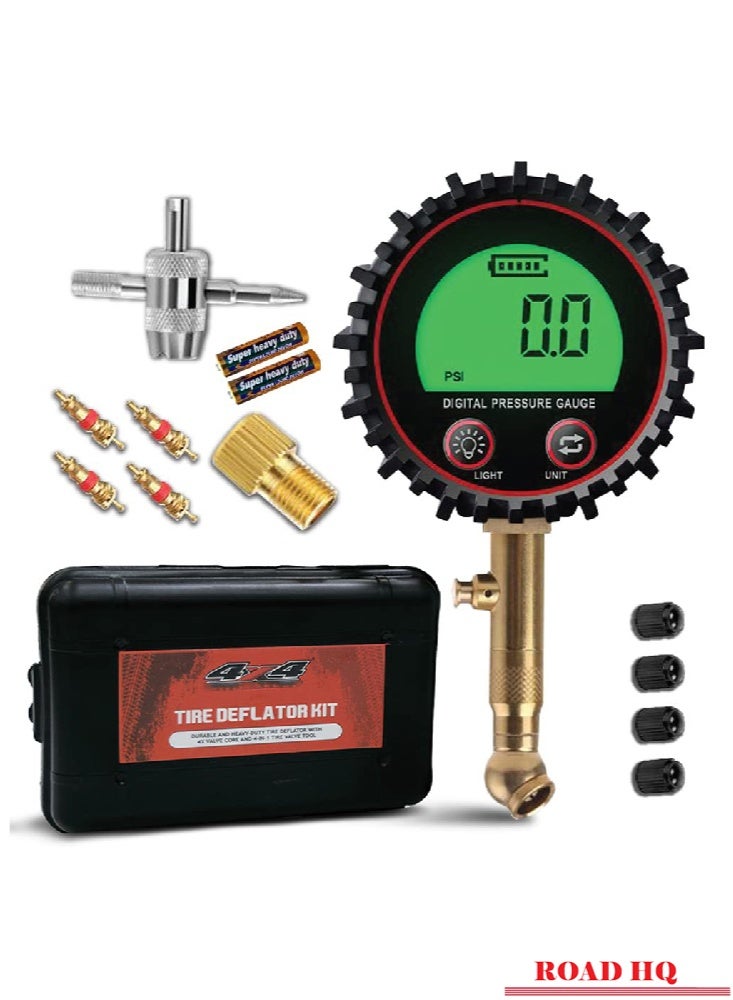 ROAD HQ Digital Tire Deflator 200PSI Air Down Offroad Kit with Precision Release Button Repair Tool Quickly Deflate 4x4 Off Road Tires TG-440 - Image 1