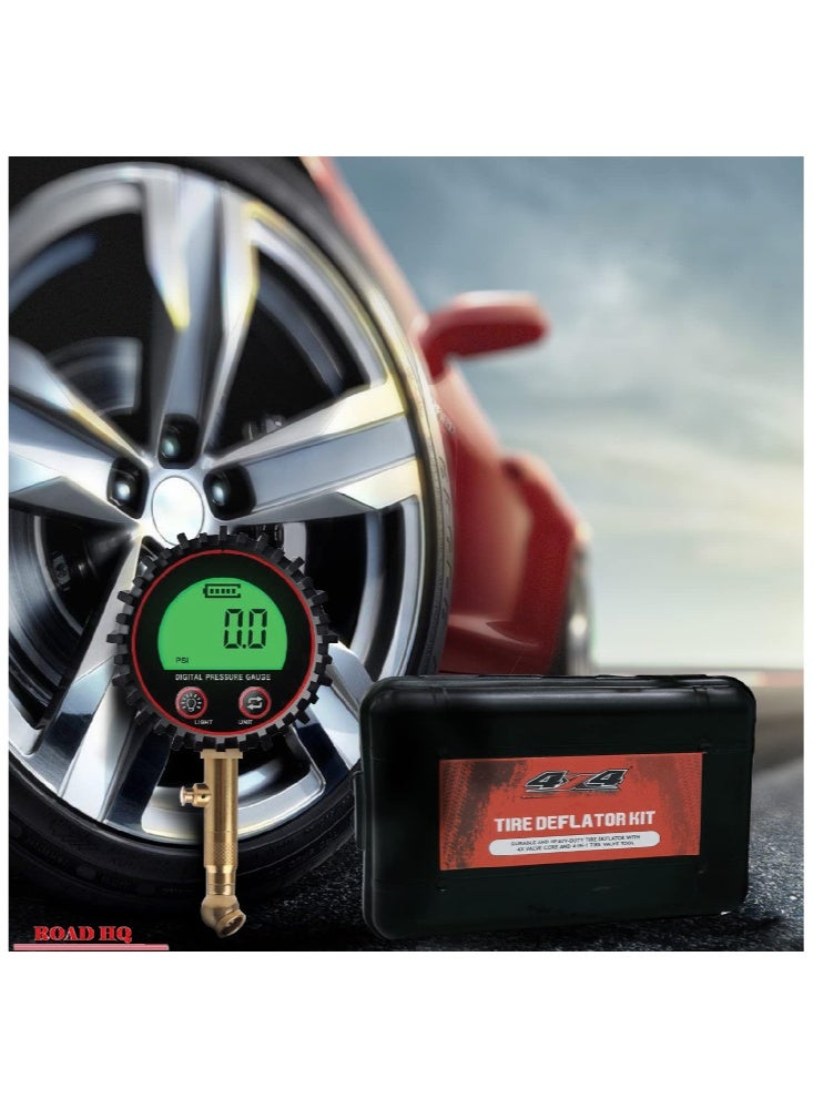 ROAD HQ Digital Tire Deflator 200PSI Air Down Offroad Kit with Precision Release Button Repair Tool Quickly Deflate 4x4 Off Road Tires TG-440 - Image 3