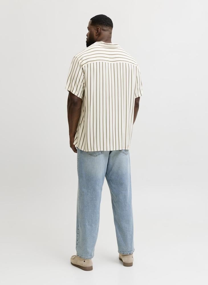 JACK & JONES Plus Size Striped Short Sleeve Shirt - Image 2