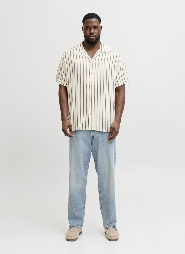 JACK & JONES Plus Size Striped Short Sleeve Shirt - Image 4
