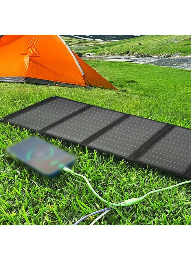 Portable 40W Foldable Solar Panel Charger Monocrystalline Solar Power Bank With USB Type C DC Output For Outdoor Camping Hiking Emergency And Household Use - Image 1