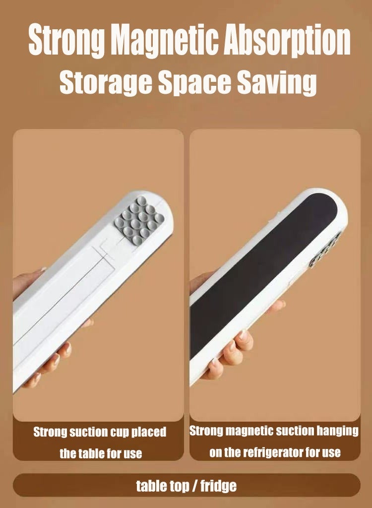 Plastic Wrap Dispenser with Slide Cutter Food Cling Wrap with Magnetic Base Wrap Film Cutter Refillable Cling Film Dispenser for Desktop，Refrigerator  - Image 5