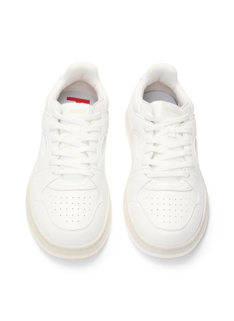 HUGO Faux-leather trainers with contrasting details