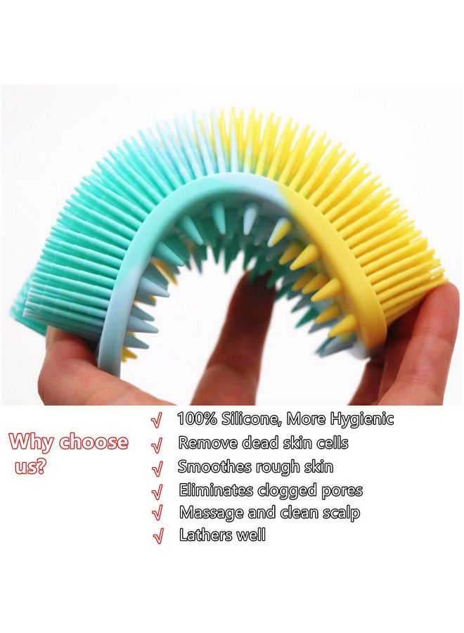 CINLITEK Inlitek 2Pack Dual Sided Silicone Body Scrubber For Exfoliating Shower&Scalp Massage 2 In 1 Bath&Shampoo Brush Soft Body Exfoliator Silicone Loofah Shower Scrubber Brush For All Kinds Of Skin - Image 4