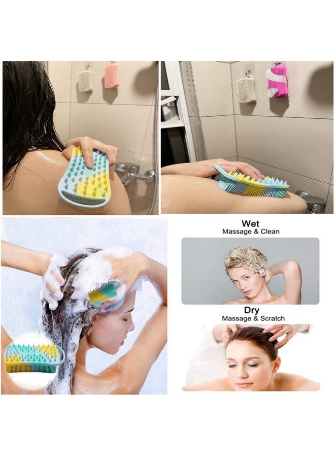 CINLITEK Inlitek 2Pack Dual Sided Silicone Body Scrubber For Exfoliating Shower&Scalp Massage 2 In 1 Bath&Shampoo Brush Soft Body Exfoliator Silicone Loofah Shower Scrubber Brush For All Kinds Of Skin - Image 5