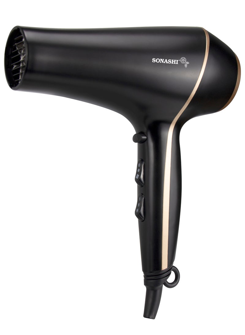 SONASHI Hair Dryer With Straightener SHD-5004 + SHS-2067N Black/Gold - Image 3