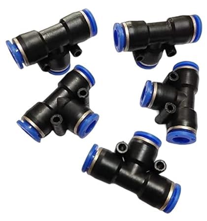 CRAFTSFY CRAFTSFY 8mm8mm8mm Pneumatic Tee Connector Push In Fitting Air Water Vacuum Hose Tube One Touch Push In T Connector Quick Fittings 2PC  - Image 2