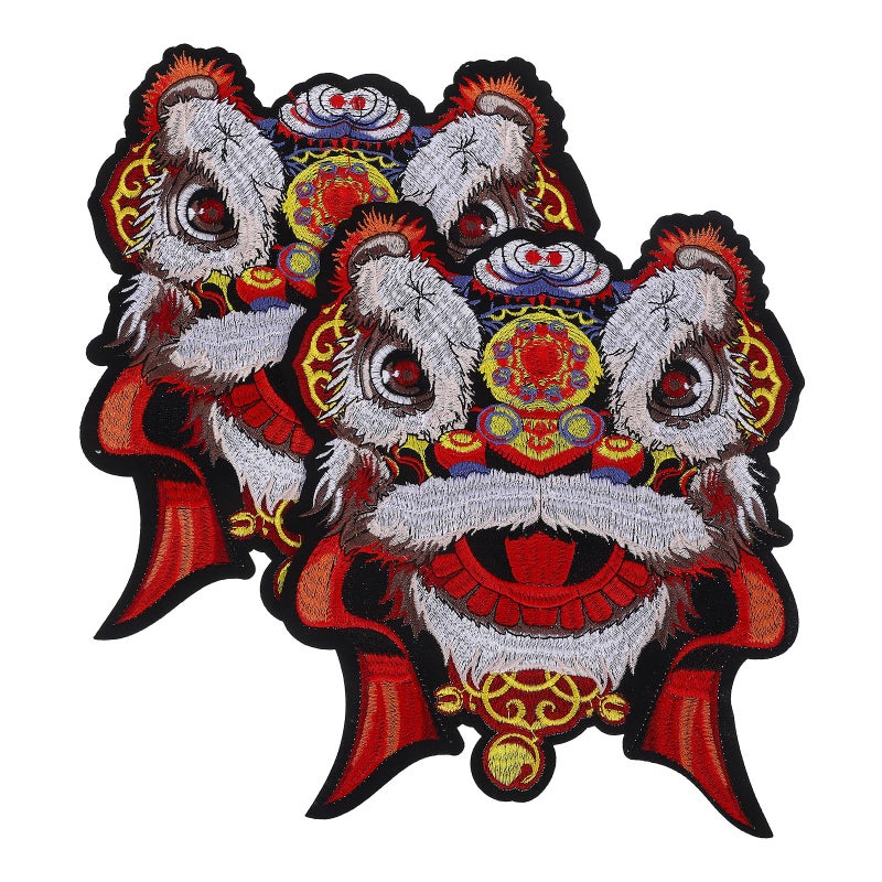 Iron On Patches 2 Pieces Embroidered Lion Appliques For Clothes Repair Decoration - Image 2