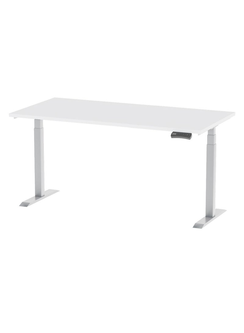 Flexispot Flexispot Standing Desk Dual Motor 3 Stages Electric Stand Up Desk 160cmx75cm Height Adjustable Desk Home Office Desk White Frame + White Desktop - Image 1