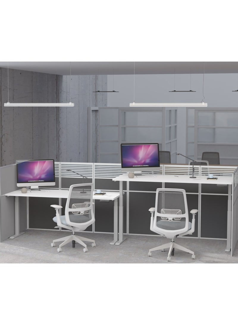 Flexispot Flexispot Standing Desk Dual Motor 3 Stages Electric Stand Up Desk 160cmx75cm Height Adjustable Desk Home Office Desk White Frame + White Desktop - Image 2