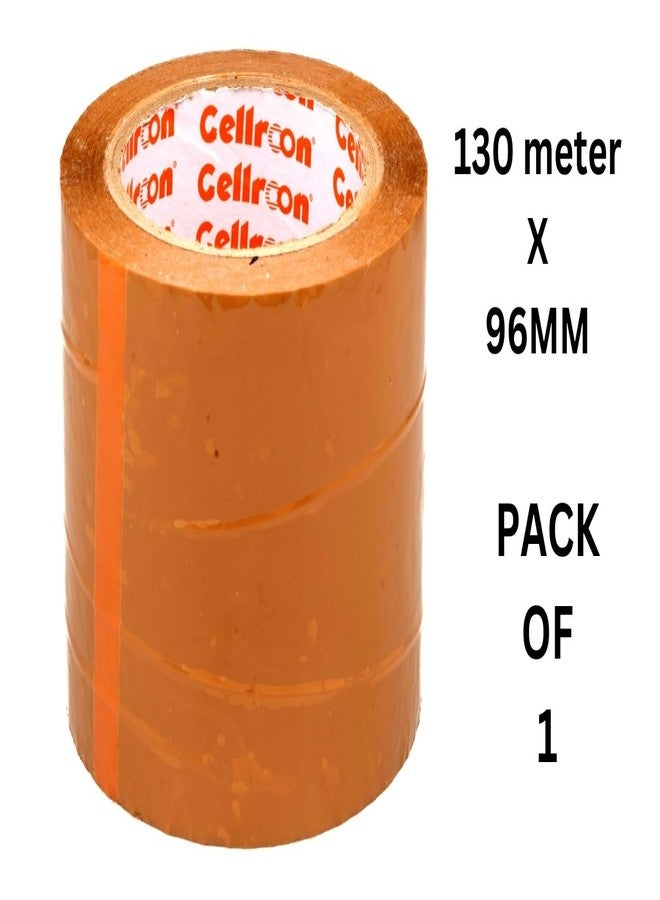 Cellroon Brown cello tape (4inch / 130meters) it is use for Office task's, craft and DIY Projects, Packaging and Shipping | Quick Fixes, Invisible Bonding, Cost-Effective (pack of 1) - Image 2