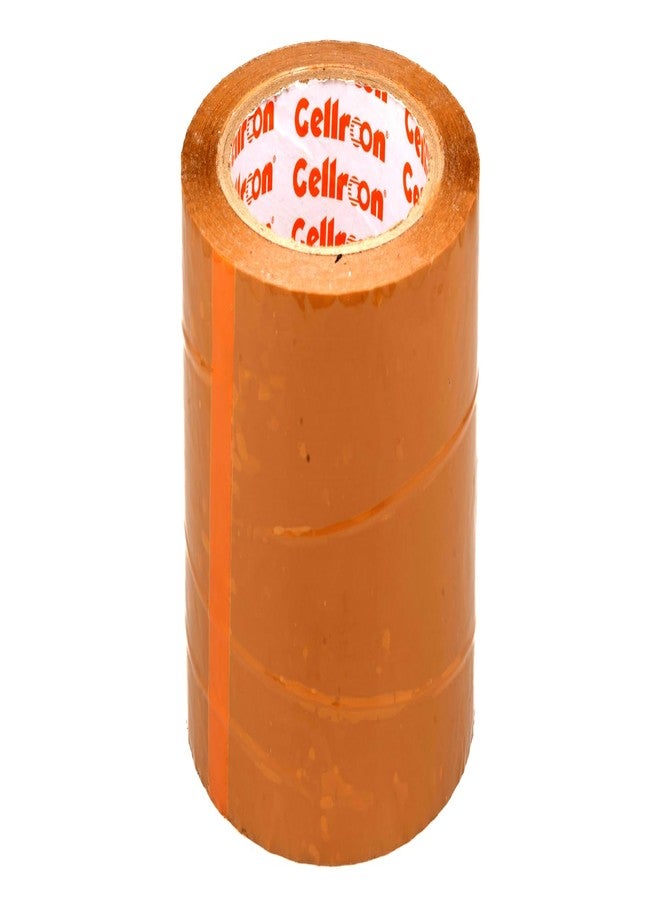 Cellroon Brown cello tape (4inch / 130meters) it is use for Office task's, craft and DIY Projects, Packaging and Shipping | Quick Fixes, Invisible Bonding, Cost-Effective (pack of 1) - Image 1