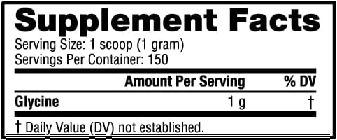 NutraBio Glycine Powder  Glycine Supplement Free Form Amino Acid Supplement  1000mg Serving  150g 150 Servings - Image 2
