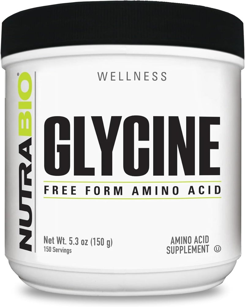 NutraBio Glycine Powder  Glycine Supplement Free Form Amino Acid Supplement  1000mg Serving  150g 150 Servings - Image 1