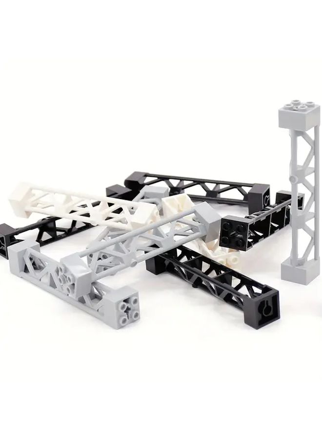 Light Gray ABS Building Block Parts 12pcs Column Bracket Grid Tower for DIY Construction Toys - Image 4