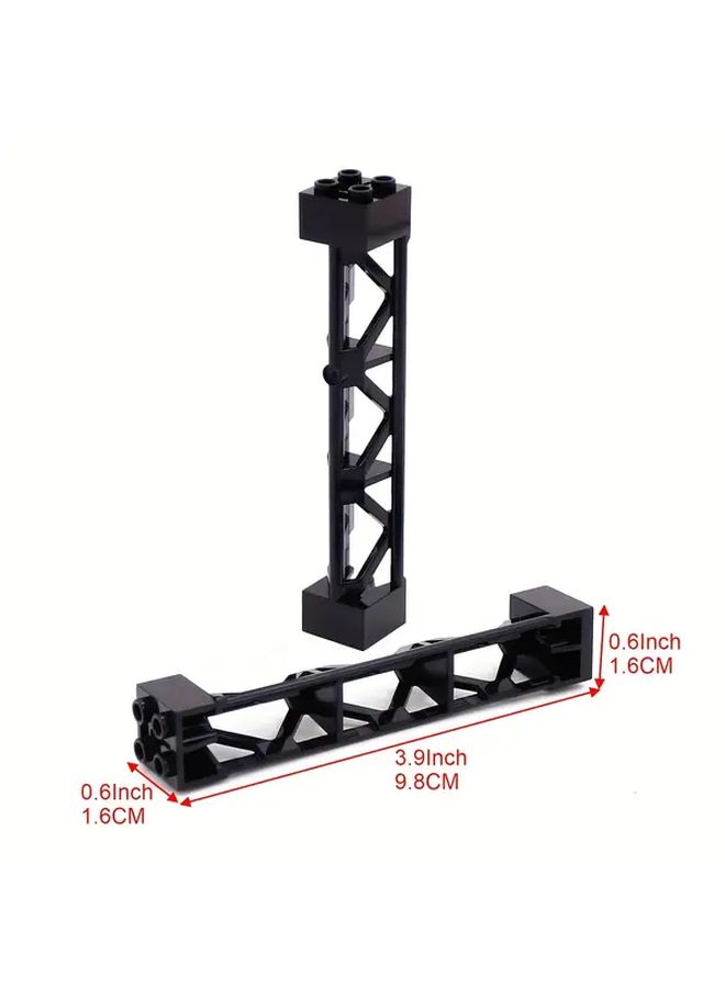 Light Gray ABS Building Block Parts 12pcs Column Bracket Grid Tower for DIY Construction Toys - Image 3
