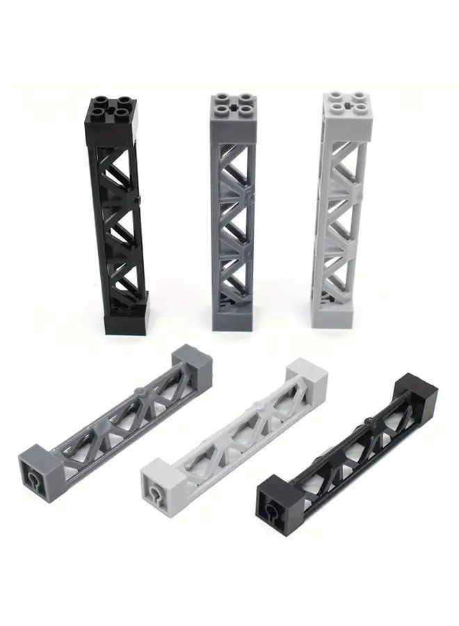 Light Gray ABS Building Block Parts 12pcs Column Bracket Grid Tower for DIY Construction Toys - Image 5