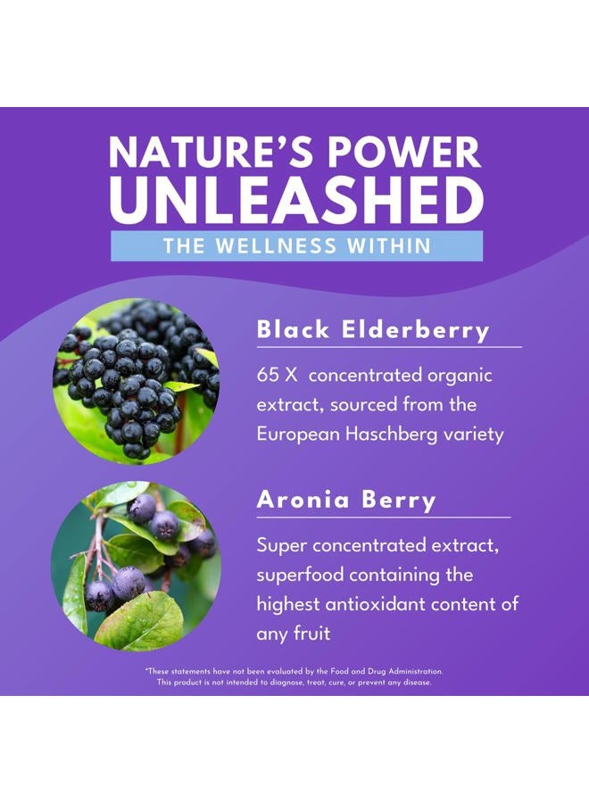 Bold Botanica Elderberry Plus - 65x Concentrated Black Elderberry Extract with Zinc & Vitamin C for Daily Immune Support & Seasonal Wellness - Non-GMO, 30 Vegan Capsules - Image 5