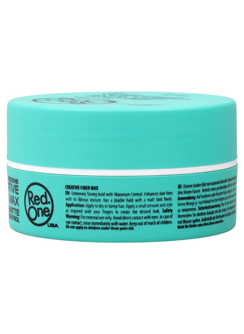 RedOne Creative Fiber Wax Turquoise 150ml – Strong Hold & Matte Finish for Maximum Control