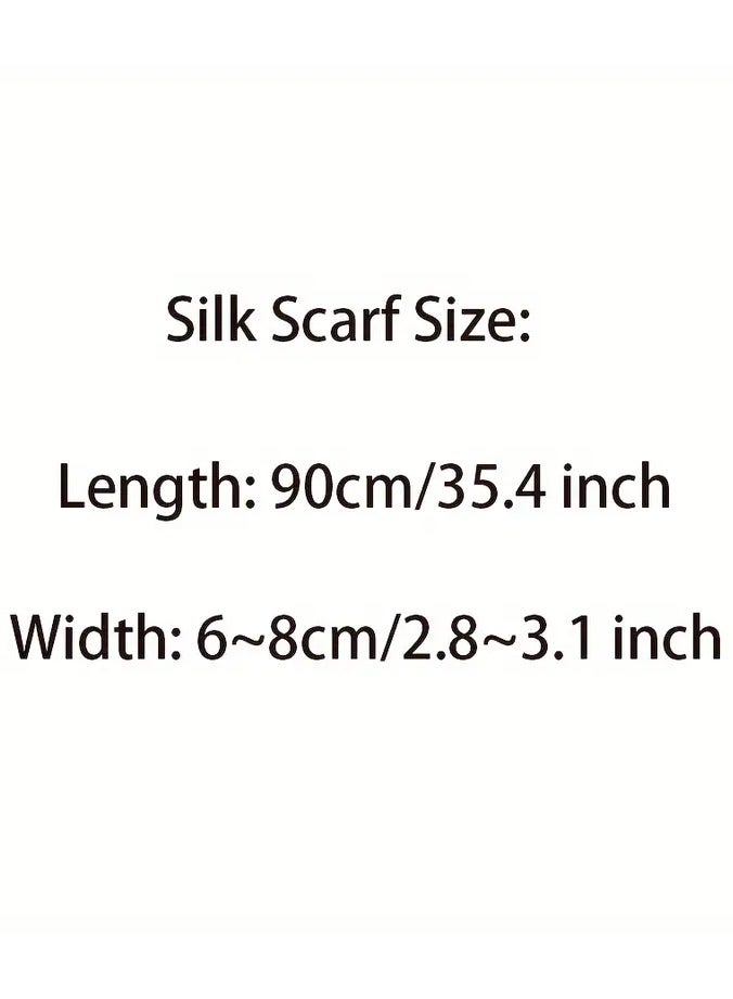 روزينو مجموعة من 4 أوشحة شعر، تحتوي على ربطات عنق لذيل الحصان، وأوشحة رقبة، وأوشحة محفظة من البوليستر للأغراض الزخرفية، وإكسسوارات شعر عصرية للنساء والفتيات. - Image 2