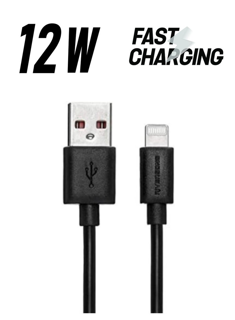 RIVERSONG Beta 2.4A Fast Charging iOS Cable - 1M Length - Premium Quality - Bending Resistance -Compatible with iOS-Enabled Devices etc. (Black) - Image 1