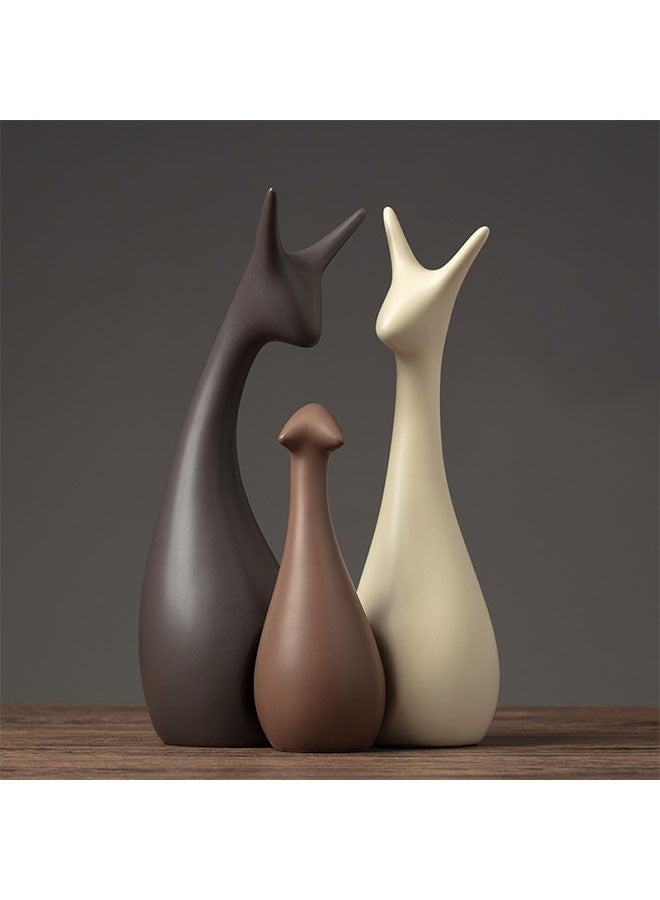 4 Pcs Modern Home Decor Statues, Porcelain Deer Family Sculptures, Ceramic Deer Statue Decorations, Decorative Crafts Set/Figurine, Abstract Animal Sculpture Ornaments, Creative Home Decor Accents, Decoration Items for Bookshelf Living Room Office Desk Shelf Coffee Table TV Cabinet - Image 2