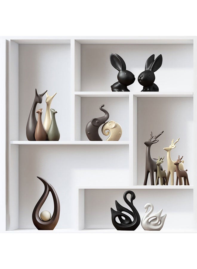 4 Pcs Modern Home Decor Statues, Porcelain Deer Family Sculptures, Ceramic Deer Statue Decorations, Decorative Crafts Set/Figurine, Abstract Animal Sculpture Ornaments, Creative Home Decor Accents, Decoration Items for Bookshelf Living Room Office Desk Shelf Coffee Table TV Cabinet - Image 3
