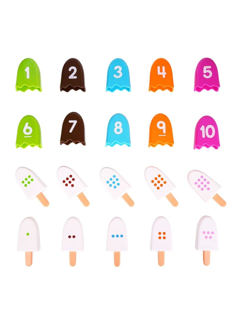 Counting Toys Number, Learning Toys for Kids Ages 3-5 Preschool Math Toys Cute Numbers Match Games Color Sorting- Fine Motor Toys Preschool Learning Montessori Numbers Toys for Kids(20 Pcs) - Image 1