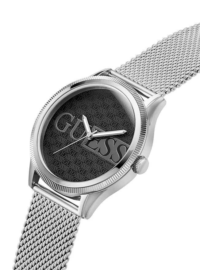 GUESS GUESS Men's Stainless Steel Watch, Metallic Silver, Classic