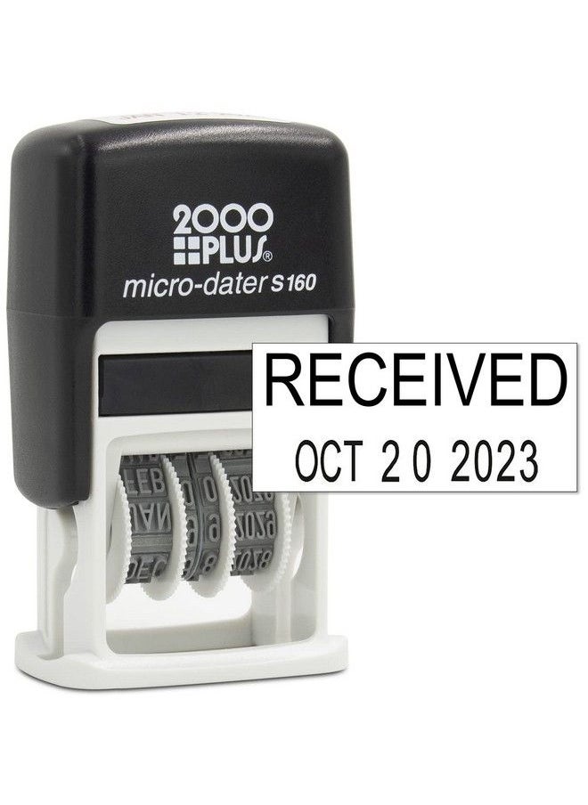 Rubber Stamp Creation - Cosco 2000 Plus Selfinking Rubber Date Office Stamp With Received Phrase & Date Black Ink (Microdater 160) 12Year Band - Image 1