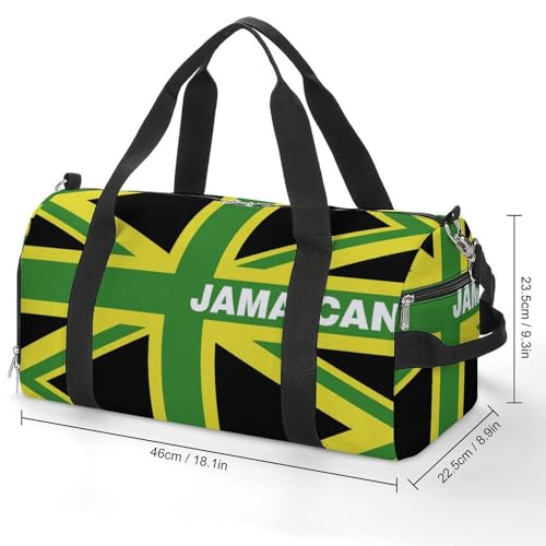 NELife British Jamaican Flag Sport Gym Duffle Travel Bag with Shoe CompartmentWet Pocket for Men and Women - Image 3