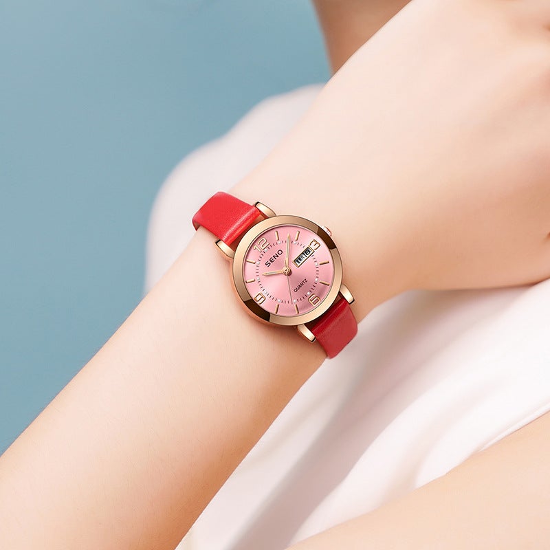 Hot-Selling Women's Quartz Watch with Luminous Display, Waterproof and Dual Calendar