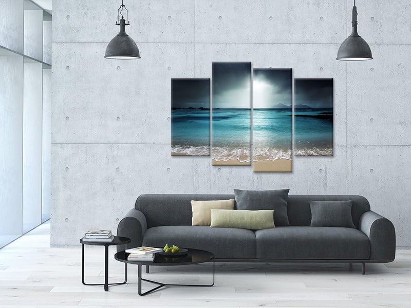 iHAPPYWALL Modern Canvas Wall Art - Blue Ocean Seascape - Image 4