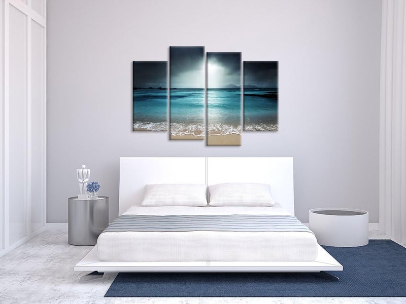 iHAPPYWALL Modern Canvas Wall Art - Blue Ocean Seascape - Image 2