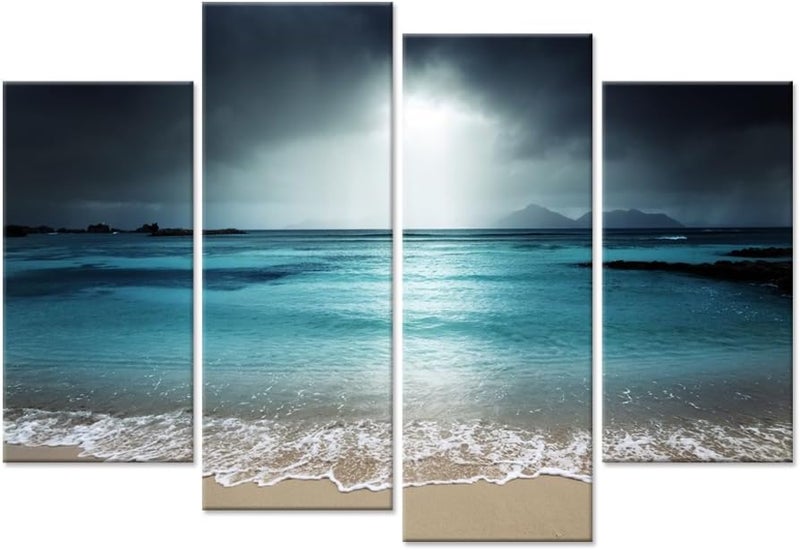 iHAPPYWALL Modern Canvas Wall Art - Blue Ocean Seascape - Image 1