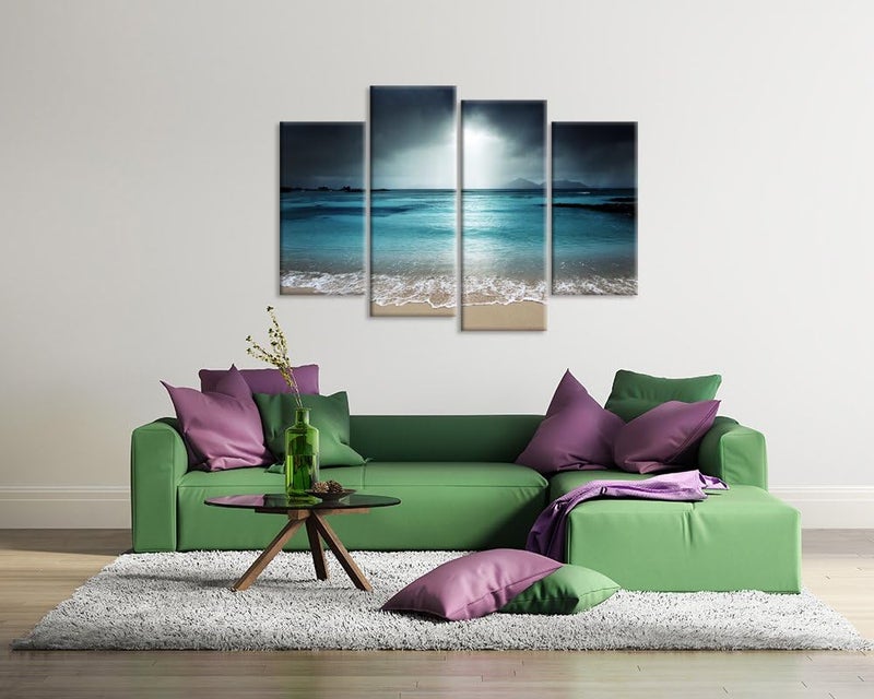 iHAPPYWALL Modern Canvas Wall Art - Blue Ocean Seascape - Image 5