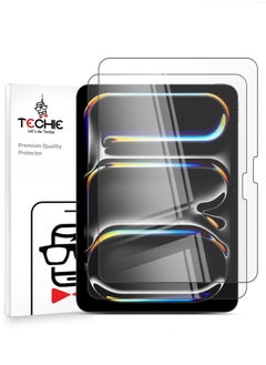 Techie 2 Pack HD Tempered Glass Screen Protector for Apple iPad Pro 11 Inch M4 (2024) - Anti Reflection Anti Bubbles 9H Hardness 0.33 mm Rounded Edges Easy Installation  - Image 1