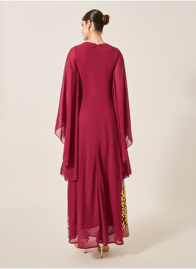 Styli Angel Sleeve Embellished Panel Kaftan  - Image 5