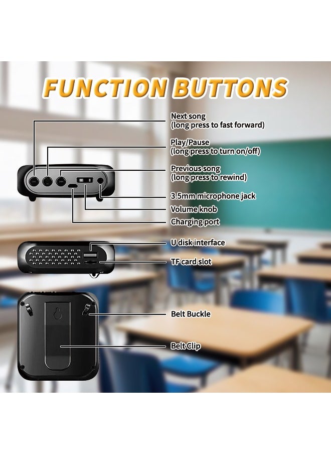 Generic - Professional Portable Voice Amplifier With 10-Day Battery Life, Ultra-Thin Design Speaker With Adjustable Belt, Intelligent Anti-Howling Loudspeaker, Perfect for Teaching, Tour Guide Explanation, Conference Presentation - Image 1
