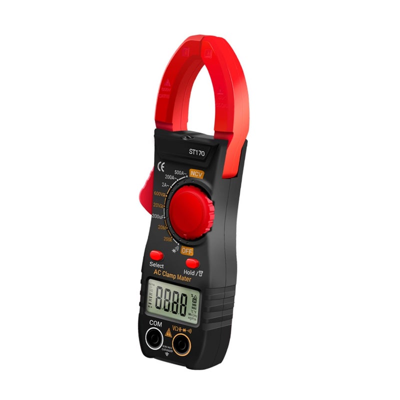 St170 Digital Clamp Meter High-Precision Ac Current Tester Red Portable Multimeter for Electrician Tool Home Electrical Repair with Voltage and Current Measurement - Image 5