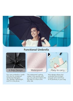 Hihonor Mini Travel Sun Umbrella for Purse ,Small Compact UV Umbrella With Case , Protection Sun and Rain, Lightweight Portable Parasol Umbrella, Windproof  (Green)  - Image 3