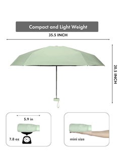Hihonor Mini Travel Sun Umbrella for Purse ,Small Compact UV Umbrella With Case , Protection Sun and Rain, Lightweight Portable Parasol Umbrella, Windproof  (Green)  - Image 5