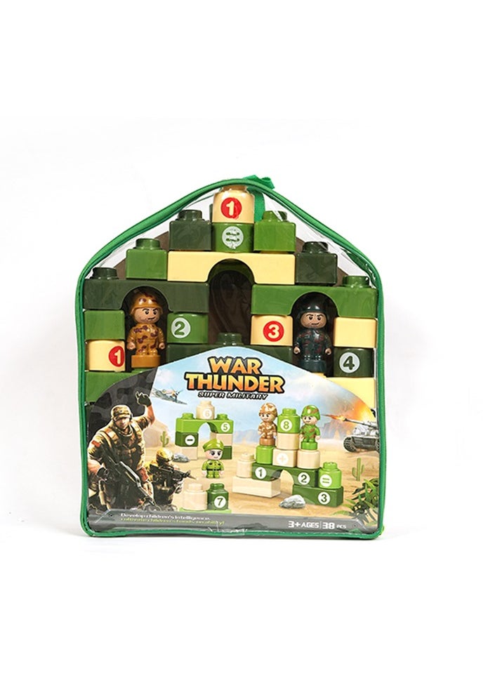 Generic War Thunder Building Block Set, Military Theme Construction Toy, Educational Blocks with Figures, 38 Pieces 
