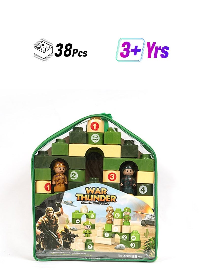 War Thunder Building Block Set, Military Theme Construction Toy, Educational Blocks with Figures, 38 Pieces 