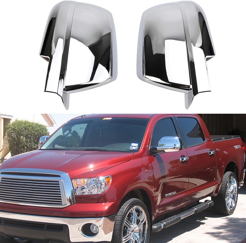 AUCERAMIC Chrome Plated Mirror Covers Trims for 20072021 Toyota Tundra for 20072020 Toyota Sequoia Side View Full Mirror Back Caps