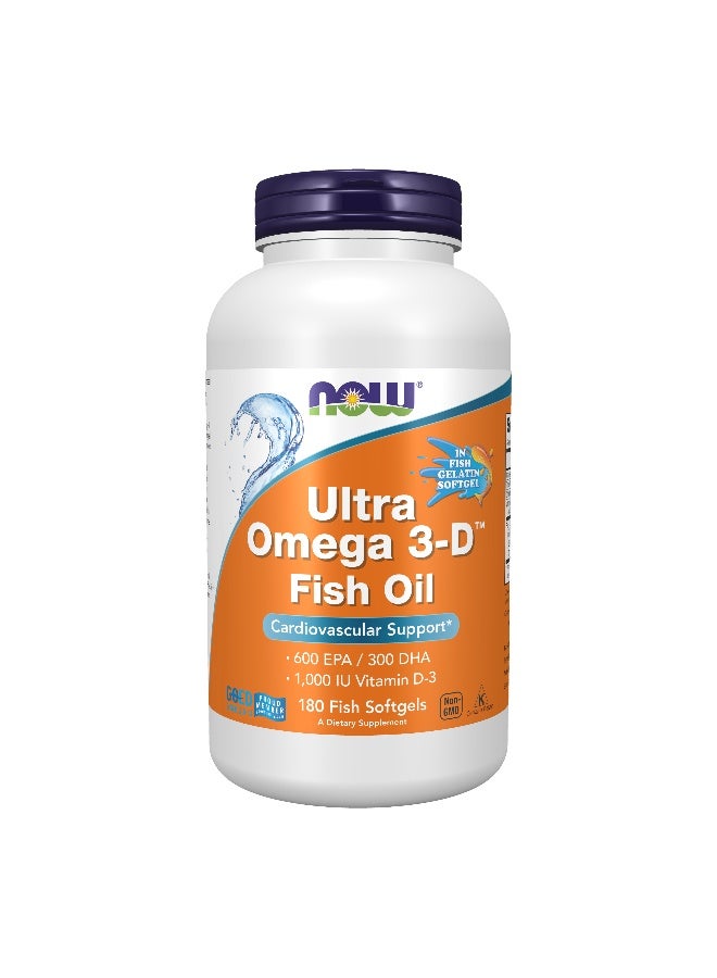 now Ultra Omega-3D 180's Fish Softgels - Image 1