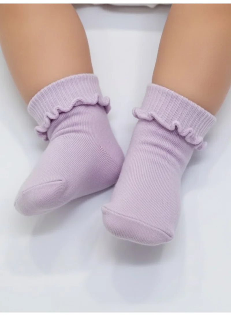 victor and jane Purple sparkle roll top 4 pack baby socks