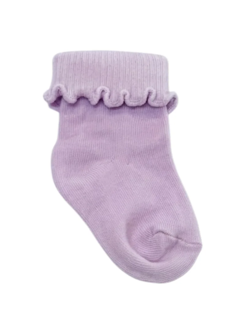 victor and jane Purple sparkle roll top 4 pack baby socks